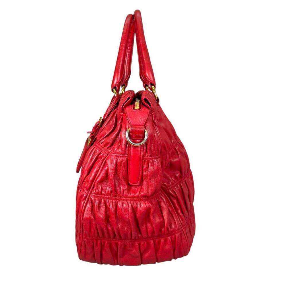 PRADA Red Leather Shoulder Bag - Picture 3 of 16